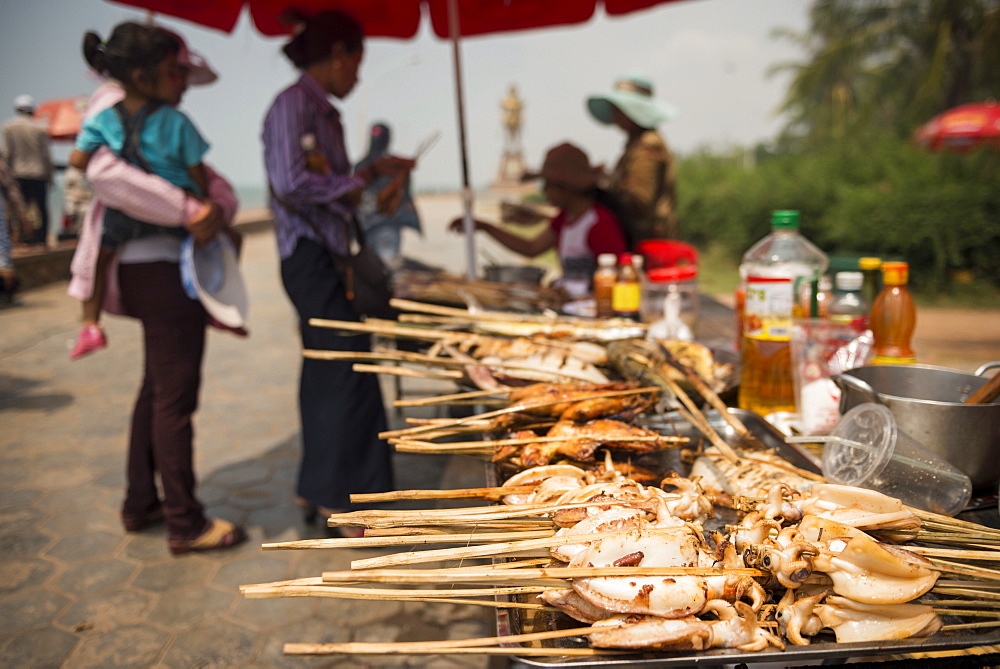 BBQ Stalls at Crab Market, Kep, Kep Province, Cambodia, Indochina, Southeast Asia, Asia 