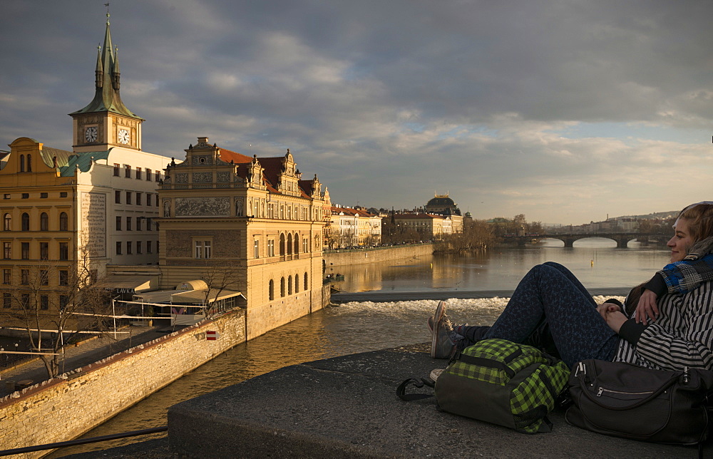 View over Vltava River, Prague, Czech Republic, Europe