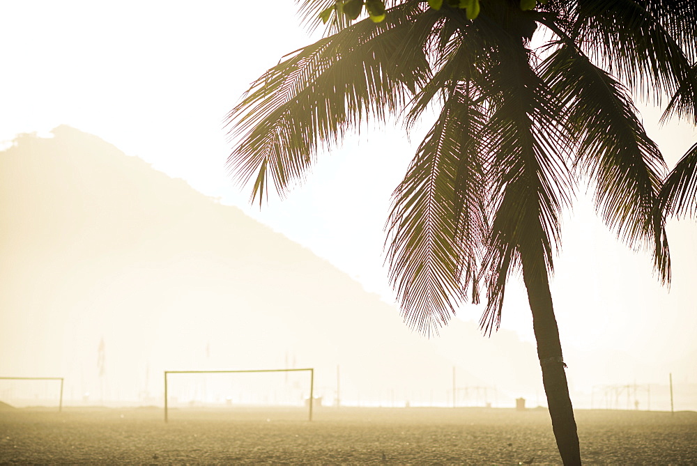 Copacabana Beach at dawn, Rio de Janeiro, Brazil, South America