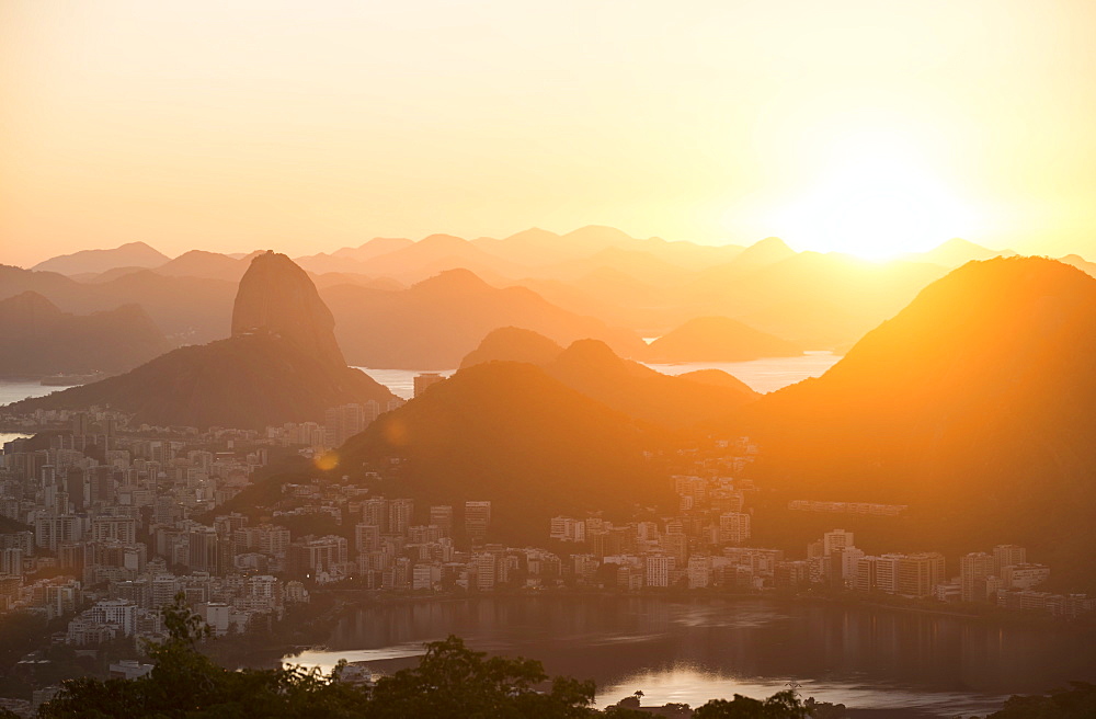 View from Chinese Vista at dawn, Rio de Janeiro, Brazil, South America