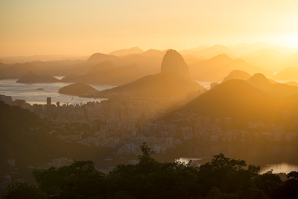 View from Chinese Vista at dawn, Rio de Janeiro, Brazil, South America