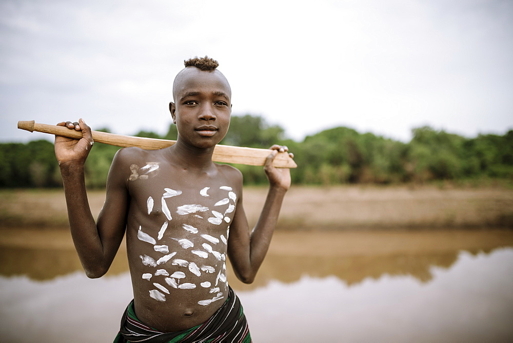 Portrait of Nani, Kara Tribe, Duse Village, Omo Valley, Ethiopia, Africa