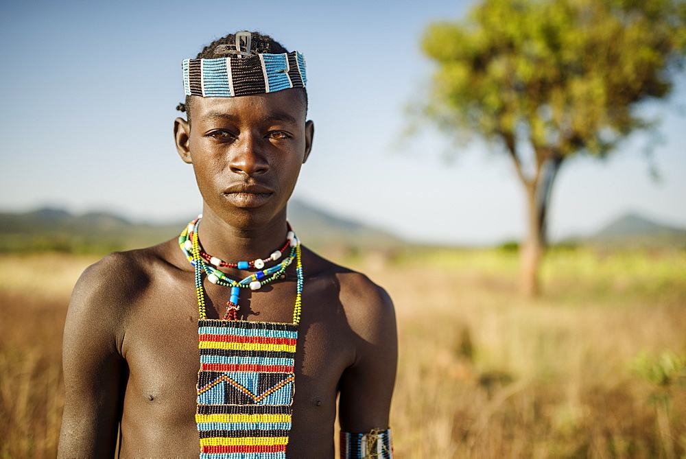 Portrait of Ari, Banna Tribe, Gargew Village, Omo Valley, Ethiopia, Africa