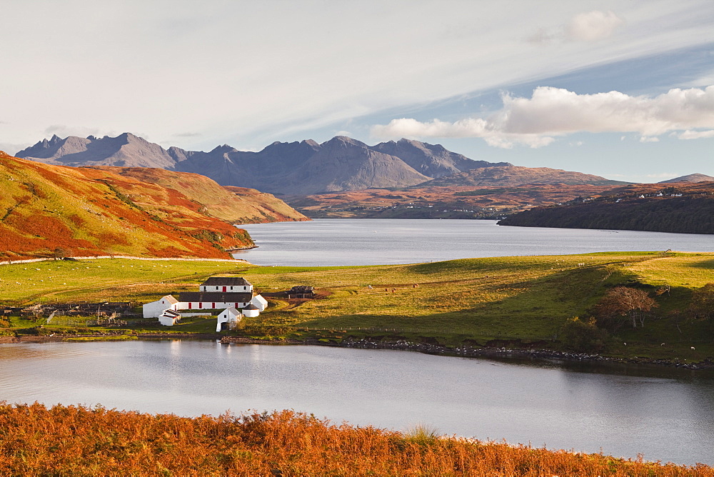 Loch Harport with the mountains of Glen Brittle behind, Highlands, Scotland, United Kingdom, Europe