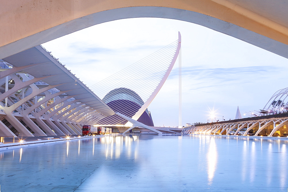 The City of Arts and Sciences (Ciudad de las Artes y las Ciencias) in Valencia, Spain, Europe