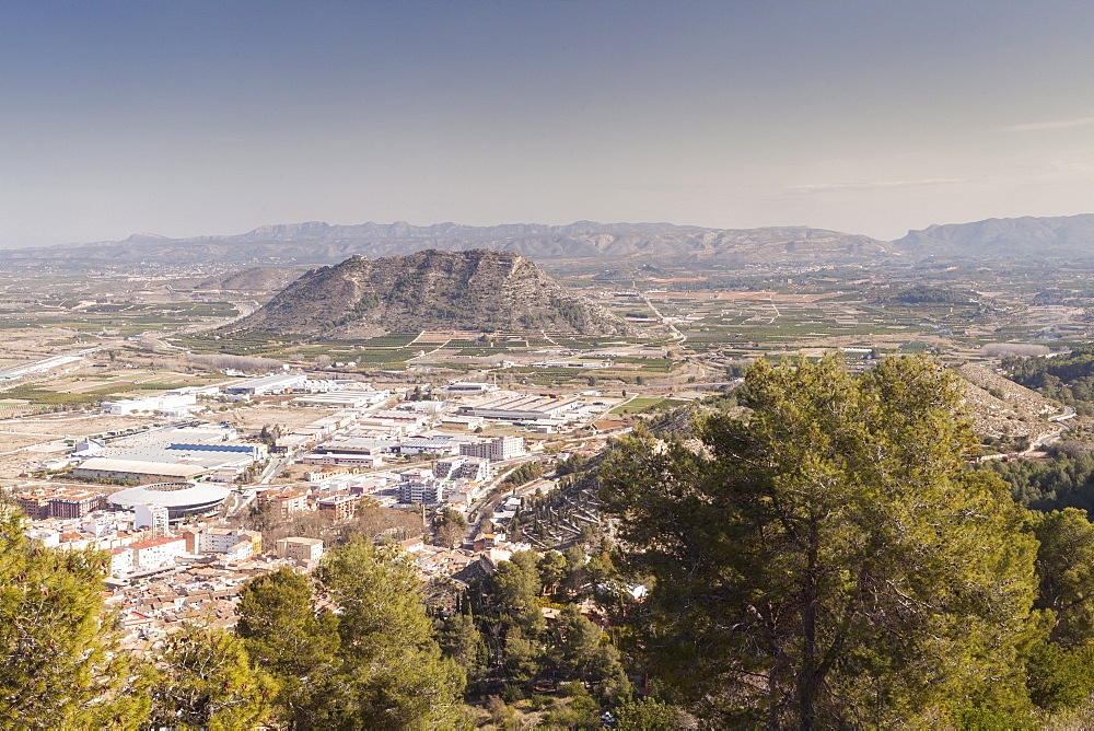 The urbanised landscape near to Xativa, Valencia, Spain, Europe