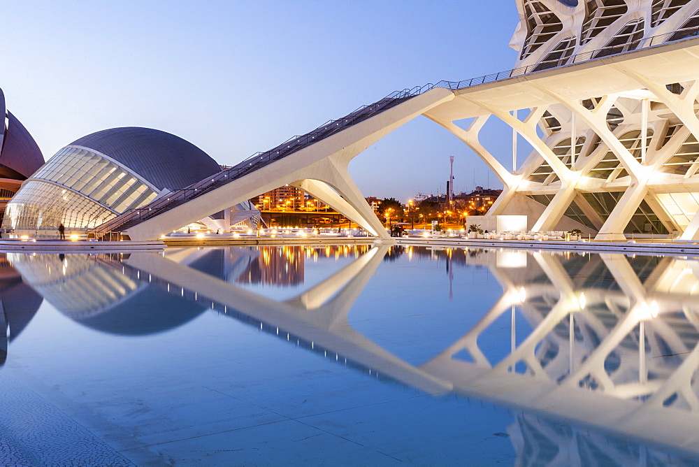 The City of Arts and Sciences (Ciudad de las Artes y las Ciencias) in Valencia, Spain, Europe