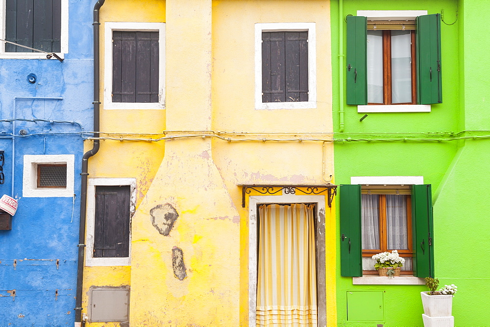 A colorful houses on Burano, Venice, Veneto, Italy, Europe