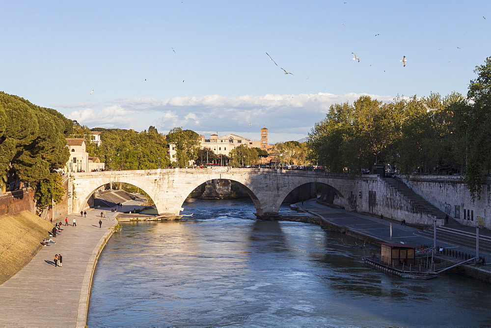 Ponte Cestio over the River Tiber, Rome, Lazio, Italy, Europe