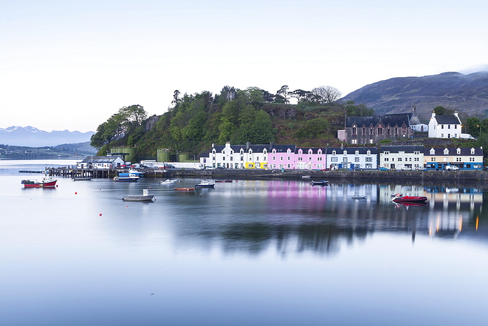 Portree harbour on the Isle of Skye, Inner Hebrides, Scotland, United Kingdom, Europe