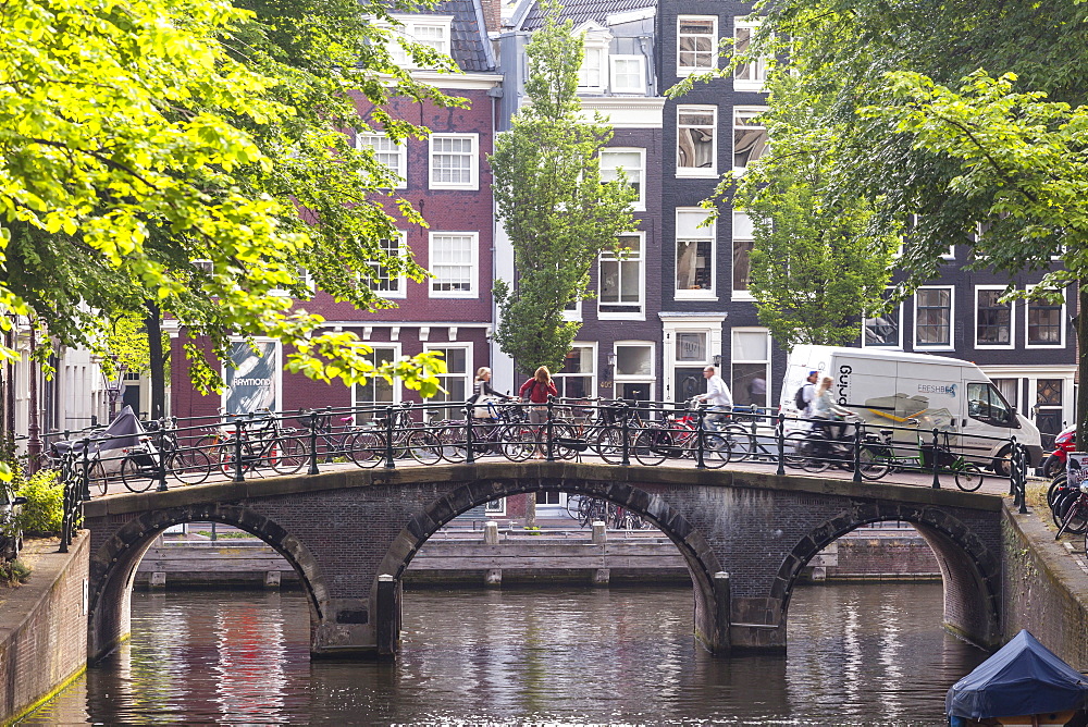 A canal in Amsterdam, UNESCO World Heritage Site, The Netherlands, Europe