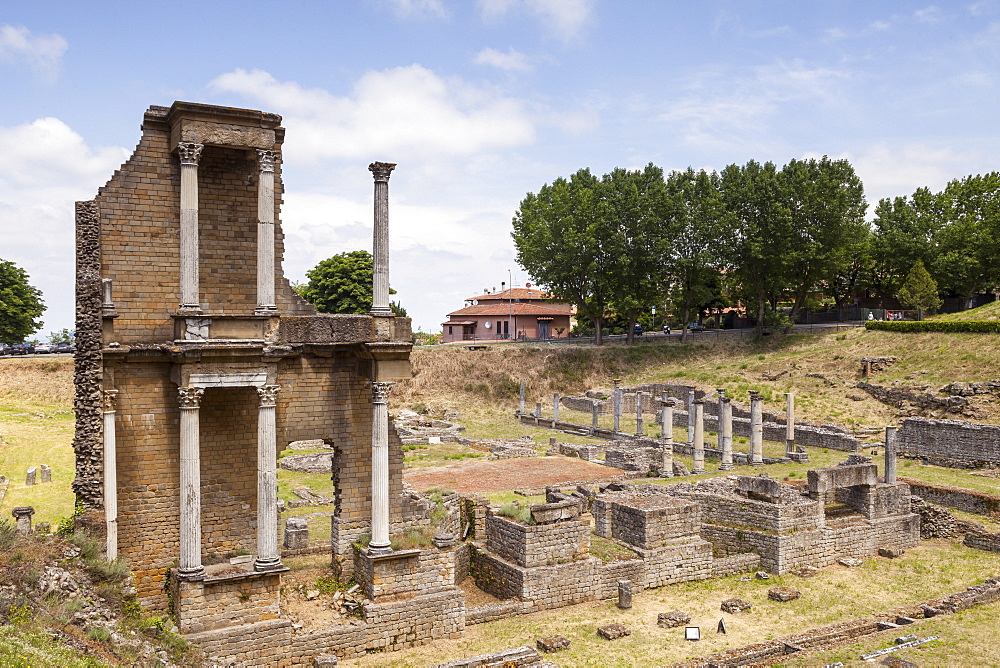 The Roman theatre dating from the 1st century, Volterra, Tuscany, Italy, Europe