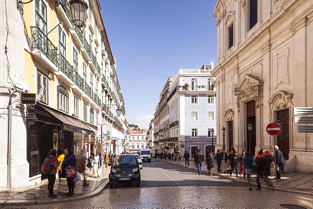 Rua Garrett in Lisbon, Portugal, Europe