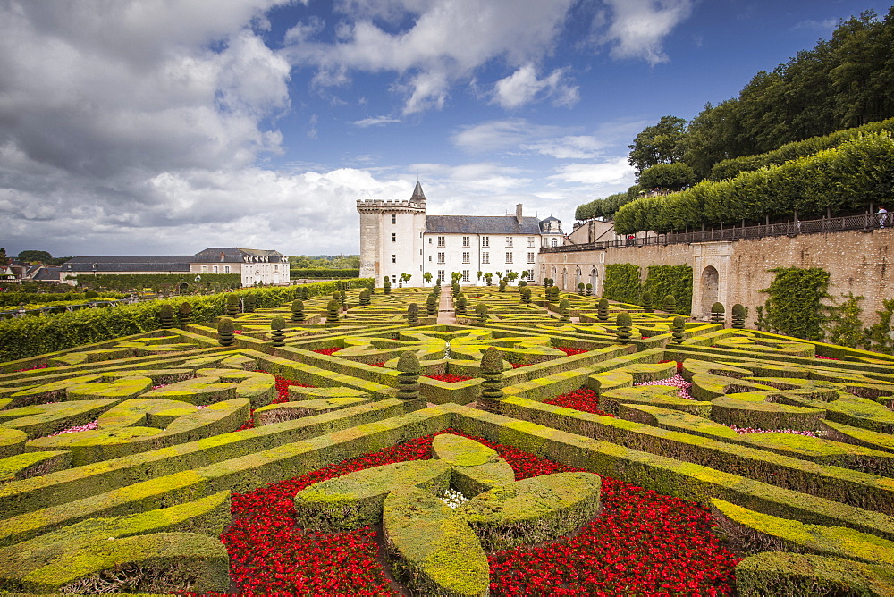 The beautiful castle and gardens at Villandry, UNESCO World Heritage Site, Indre et Loire, Centre, France, Europe