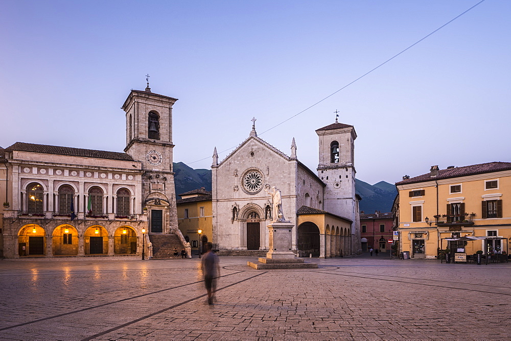 Piazza San Benedetto, Norcia, Umbria, Italy, Europe