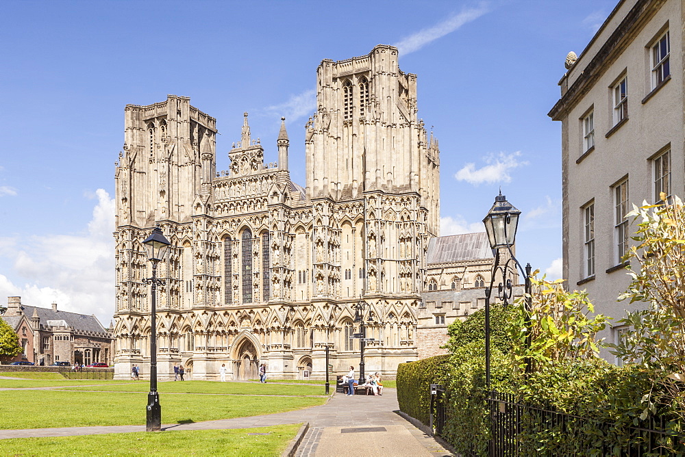 Dedicated to St. Andrew the Apostle, Wells Cathedral is the sest of the Bishop of Bath and Wells, Wells, Somerset, England, United Kingdom, Europe