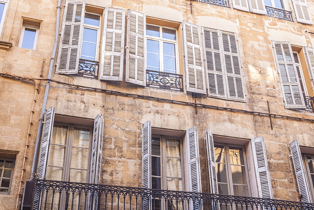 Typical building facade in Aix-en-Provence, Bouches du Rhone, Provence, France, Europe