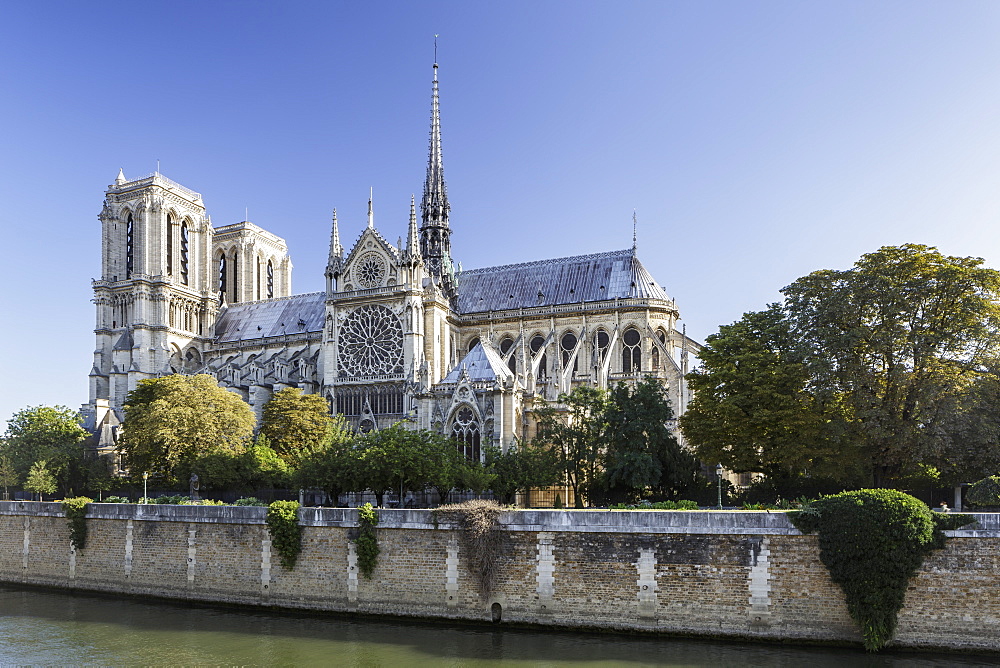 Notre Dame de Paris Cathedral and the River Seine, Paris, France, Europe