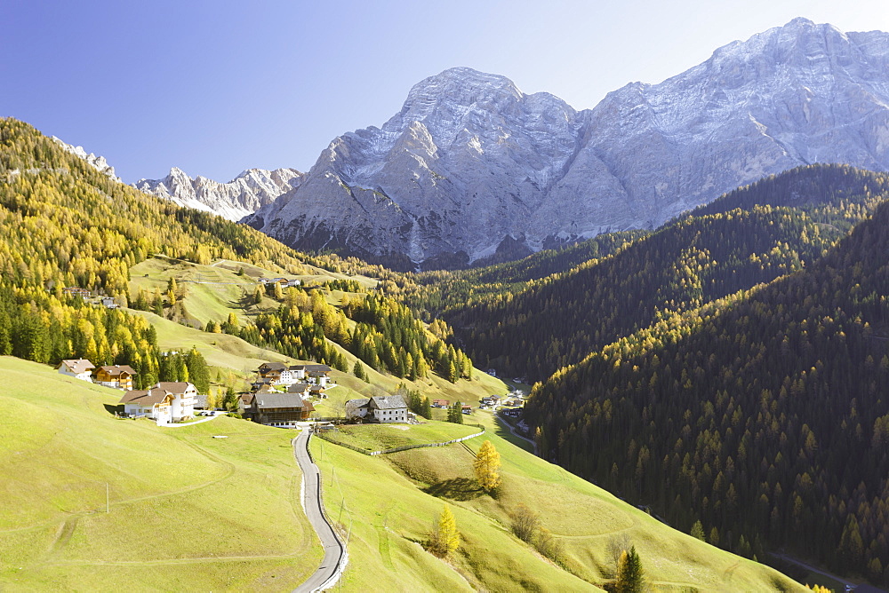 Autumn colour in the Dolomites of South Tyrol, Italy, Europe