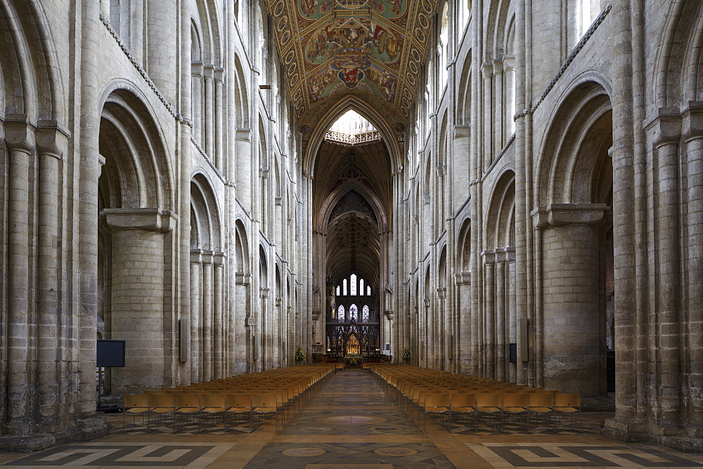 The nave of Ely Cathedral in Ely, Cambridgeshire, England, United Kingdom, Europe