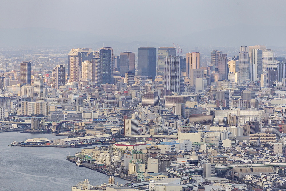 High rise buildings in central Osaka, Japan, Asia