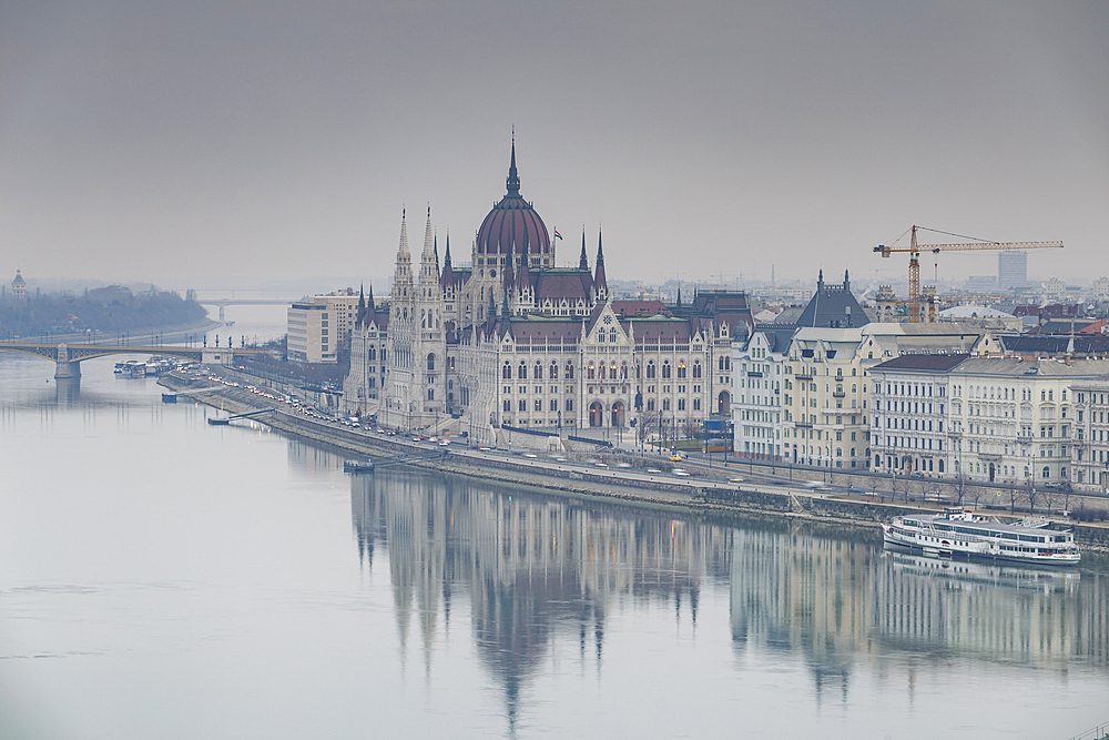 Sitting on the banks of the River Danube, the Hungarian Parliament Building dates from the late 19th century, UNESCO World Heritage Site, Budapest, Hungary, Europe