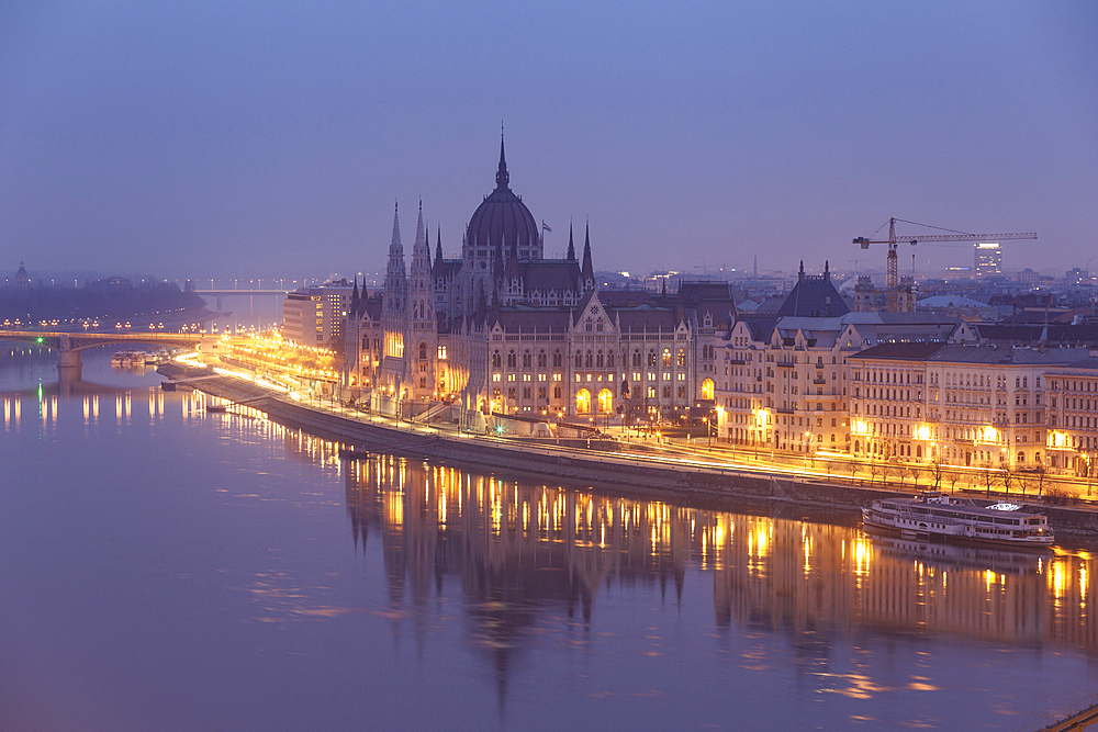 Sitting on the banks of the River Danube, the Hungarian Parliament Building dates from the late 19th century, UNESCO World Heritage Site, Budapest, Hungary, Europe