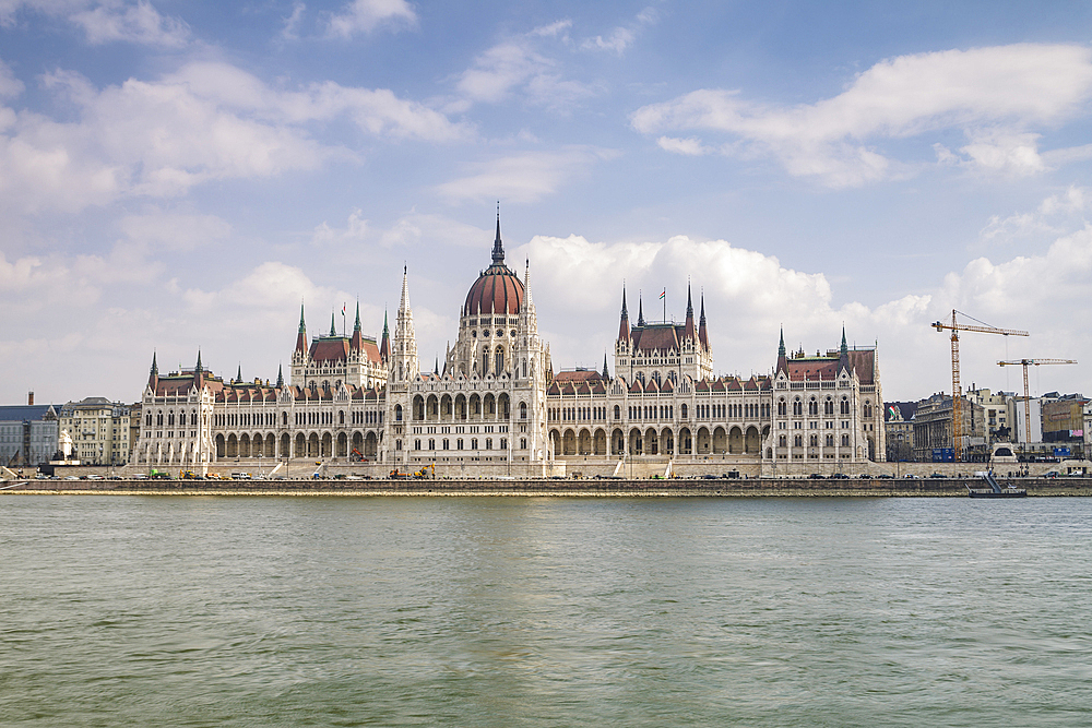 Sitting on the banks of the River Danube, the Hungarian Parliament Building dates from the late 19th century, UNESCO World Heritage Site, Budapest, Hungary, Europe