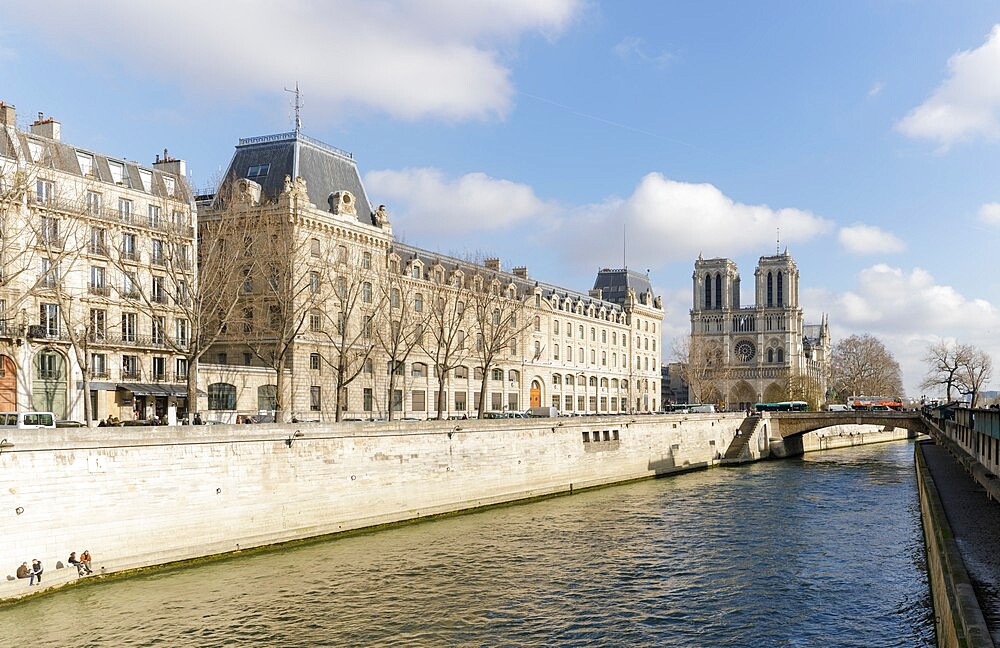 Notre Dame de Paris Cathedral, one of the finest examples of French Gothic architecture, Paris, France, Europe