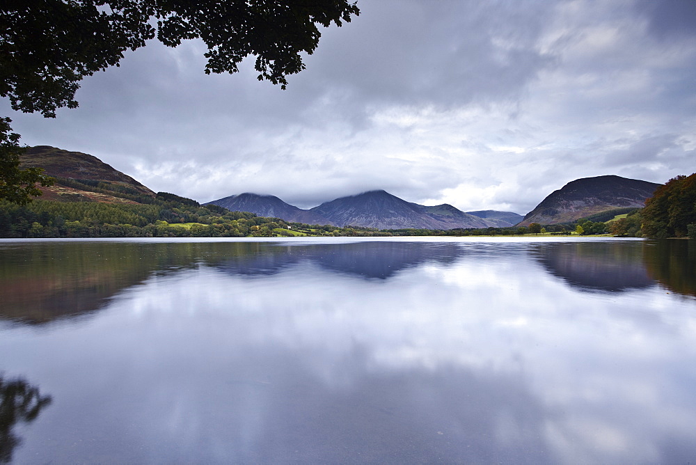 A cold evening over Loweswater in the Lake District National Park, Cumbria, England, United Kingdom, Europe 