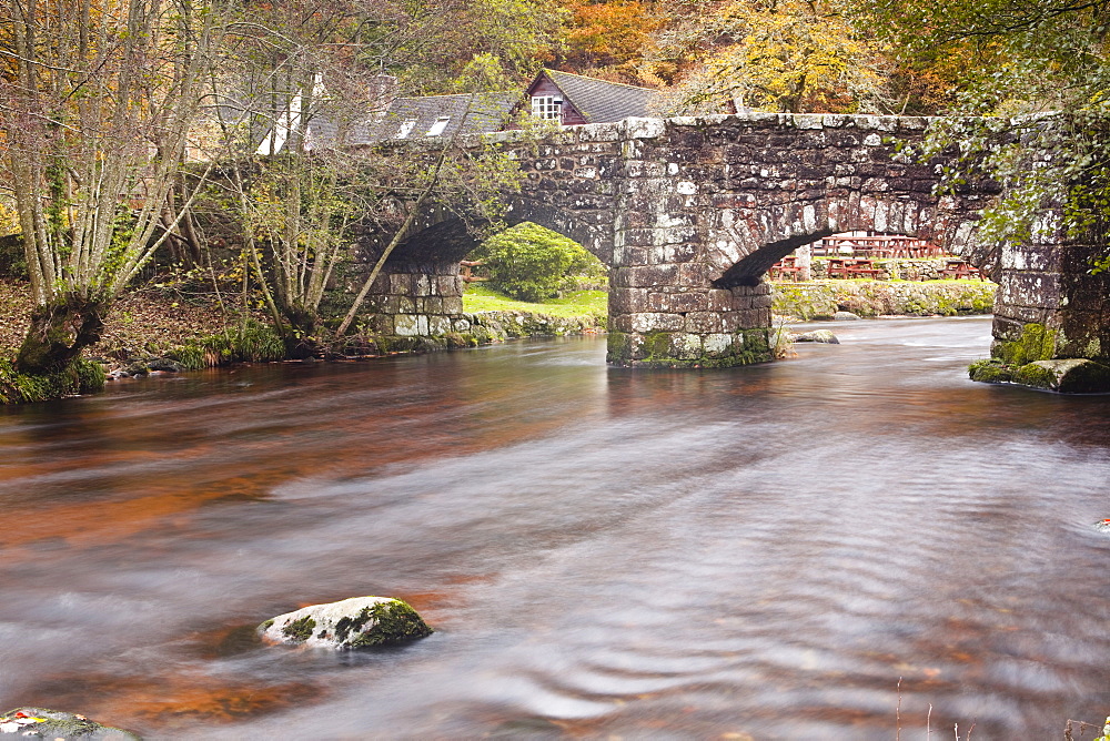 Fingle Bridge and the River Teign, Dartmoor National Park, Devon, England, United Kingdom, Europe