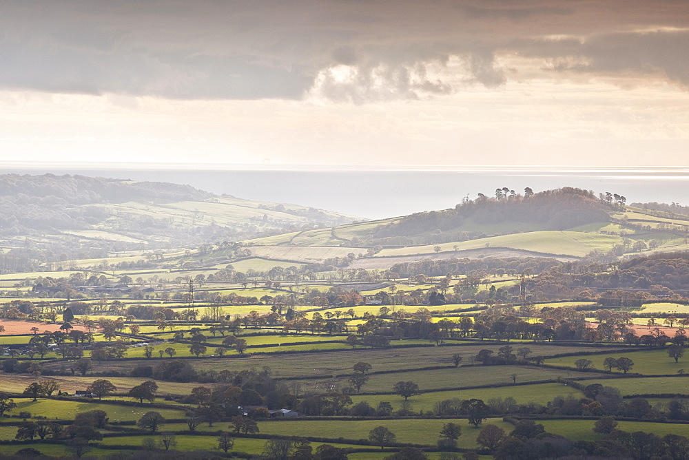 Looking across the Marshwood Vale from Pilsdon Pen, Dorset, England, United Kingdom, Europe