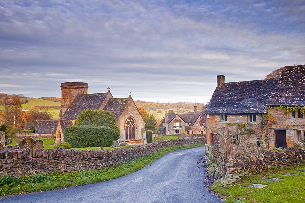 The church of St. Barnabas in the Cotswold village of Snowshill, Gloucestershire, England, United Kingdom, Europe