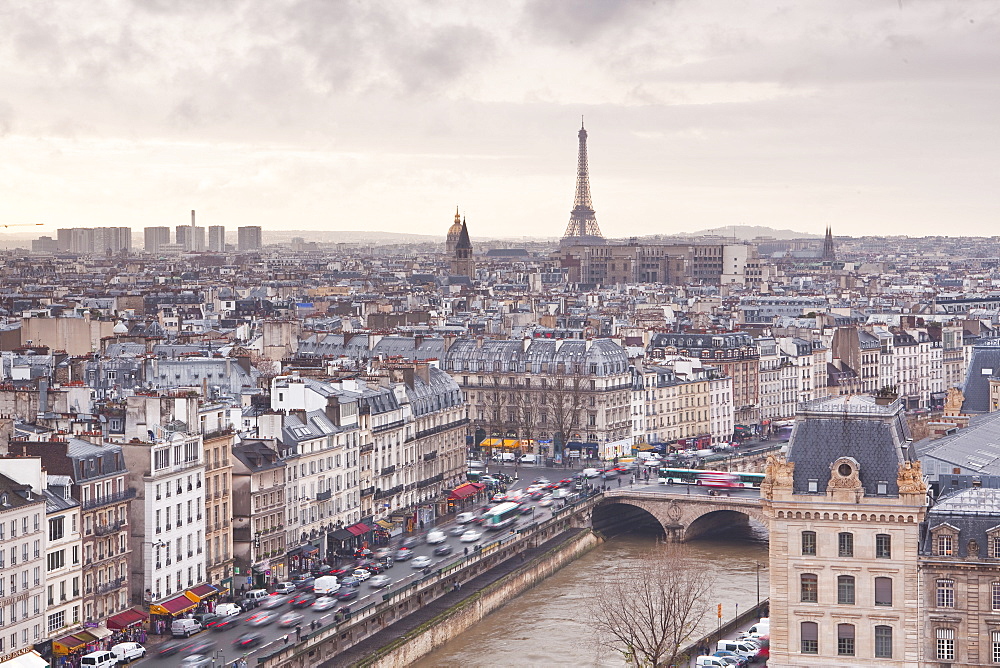 The city of Paris as seen from Notre Dame cathedral, Paris, France, Europe