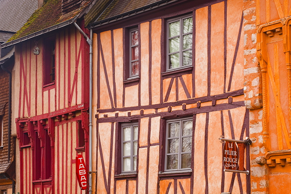 Half timbered houses in the old town of Le Mans, Sarthe, Pays de la Loire, France, Europe 