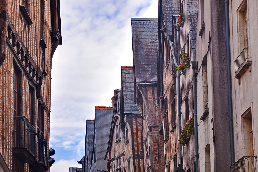 Half timbered houses in Vieux Tours, Tours, Indre-et-Loire, Centre, France, Europe 