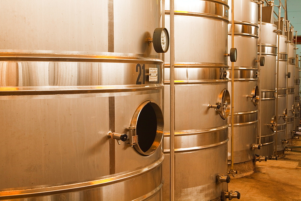 Wine vats at Gitton Pere et Fils in Sancerre, Cher, Centre, France, Europe