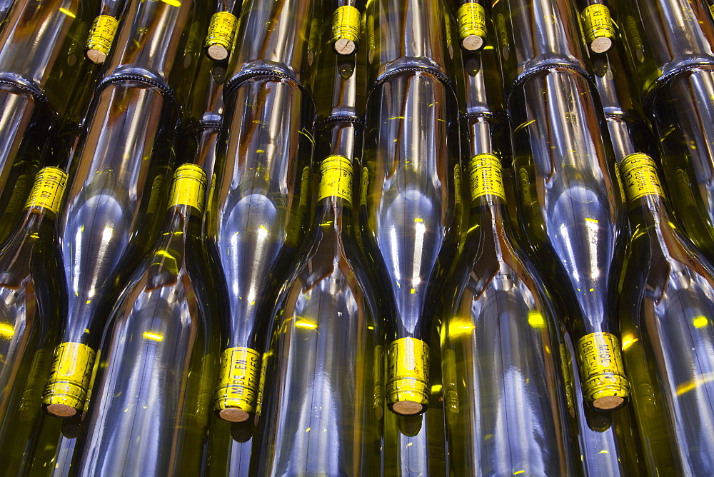 Unlabelled wine bottles, France, Europe