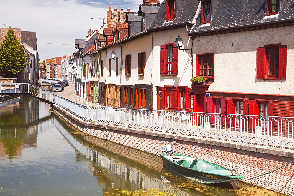 Houses in the Saint Leu district of Amiens, Somme, Picardy, France, Europe