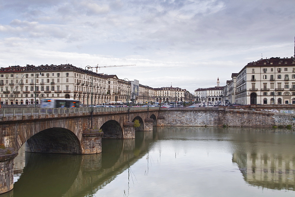 Piazza Vittorio Veneto and the river Po, Turin, Piedmont, Italy, Europe