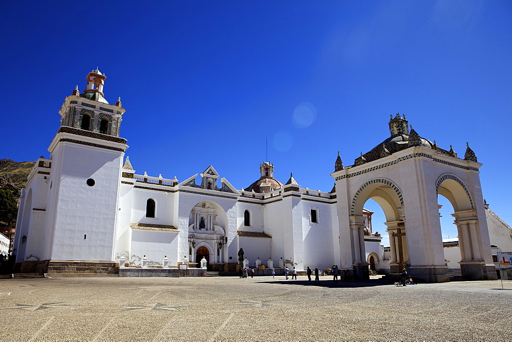 Basilica of Our Lady of Copacabana on the shores of Lake Titicaca, Bolivia, South America