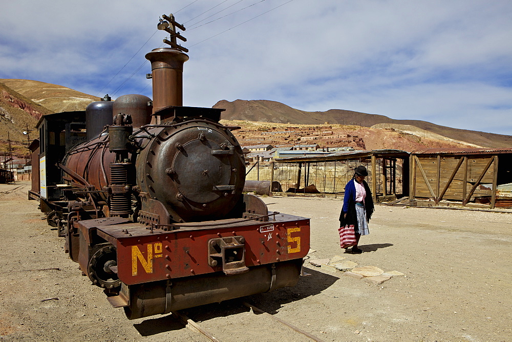 The old mining ghost town of Pulacayo, Industrial Heritage Site, famously linked to Butch Cassidy and the Sundance Kid, Bolivia, South America