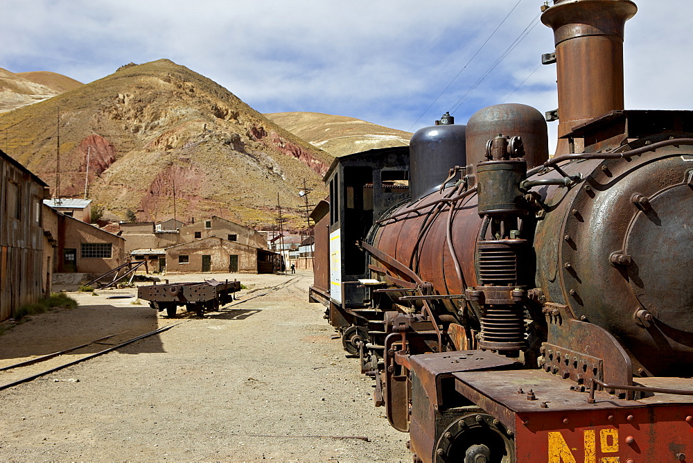 The old mining ghost town of Pulacayo, Industrial Heritage Site, famously linked to Butch Cassidy and the Sundance Kid, Bolivia, South America