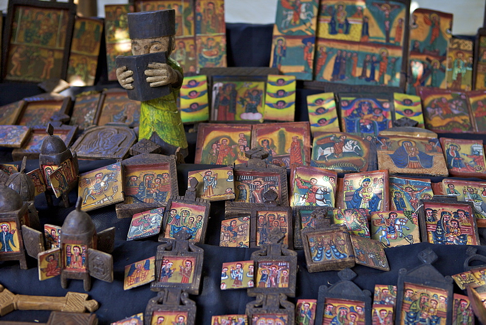 Souvenirs for sale, Zege Peninsula, Lake Tana, Ethiopia, Africa