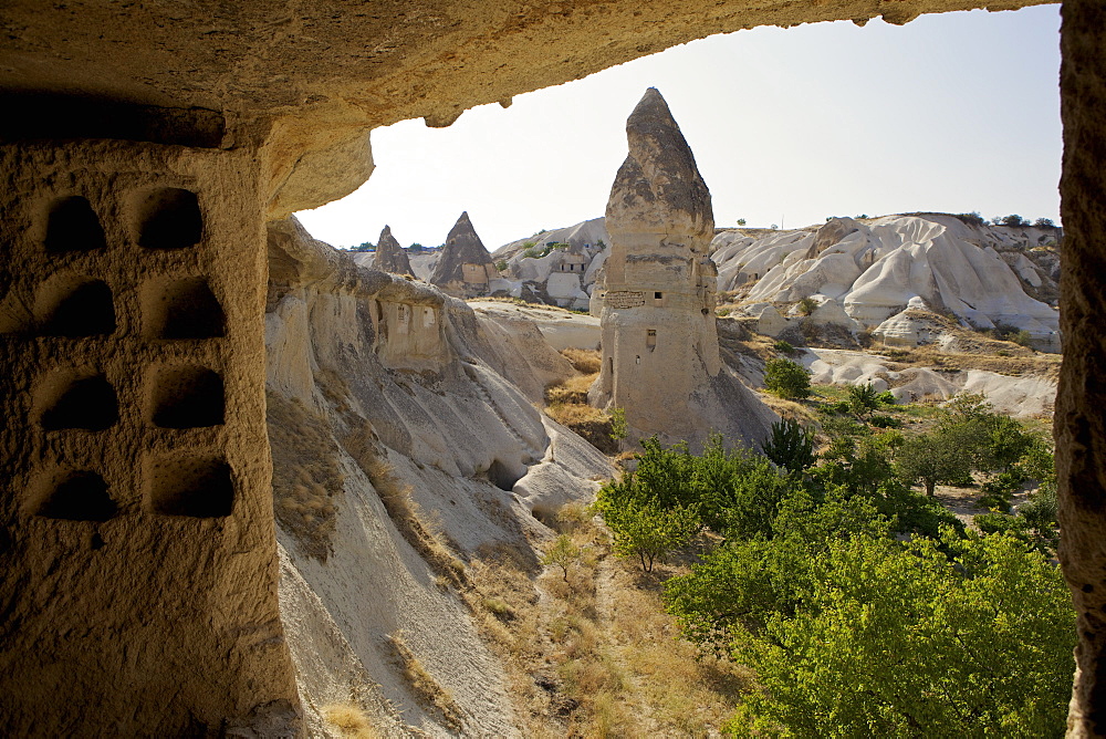 Fairy Chimneys rock formation landscape near Goreme, Cappadocia, Anatolia, Turkey, Asia Minor, Eurasia