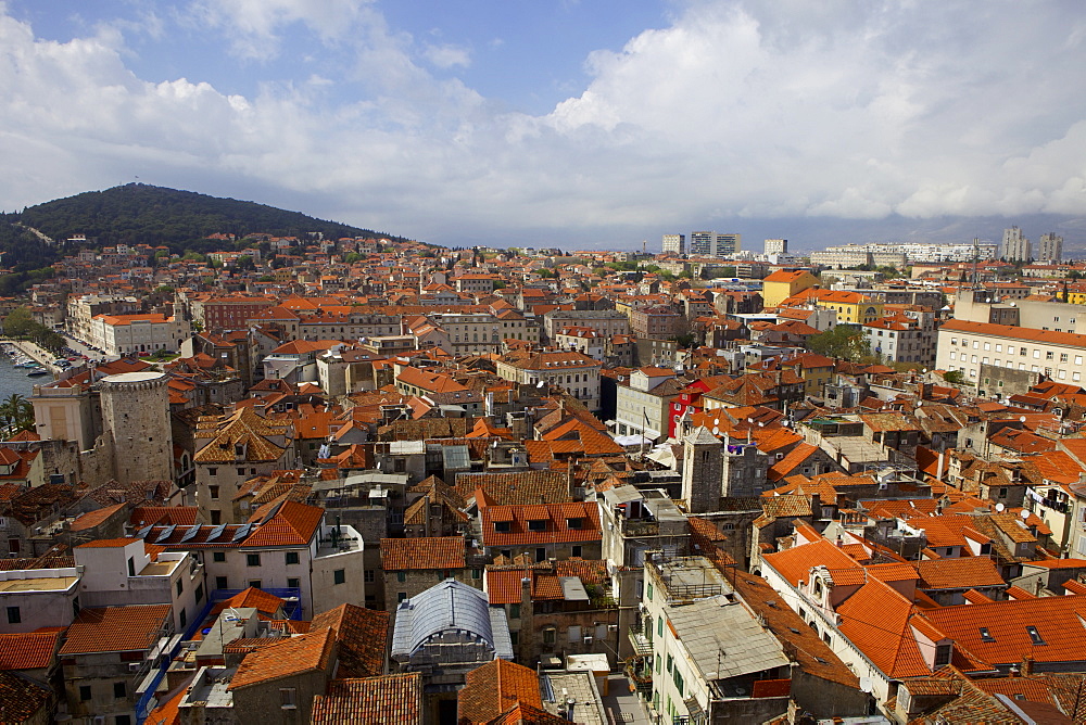 View from Campanile of the Cathedral of St. Domnius, Split, Dalmatian Coast, Croatia, Europe 