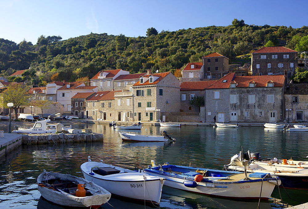 Harbour of Sudjuradj, Island Sipan near Dubrovnik, Croatia, Europe