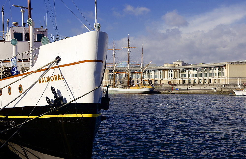 The cruise ship Balmoral beside Princes Wharf at the floating harbour (Harbourside) in Bristol, England, United Kingdom, Europe