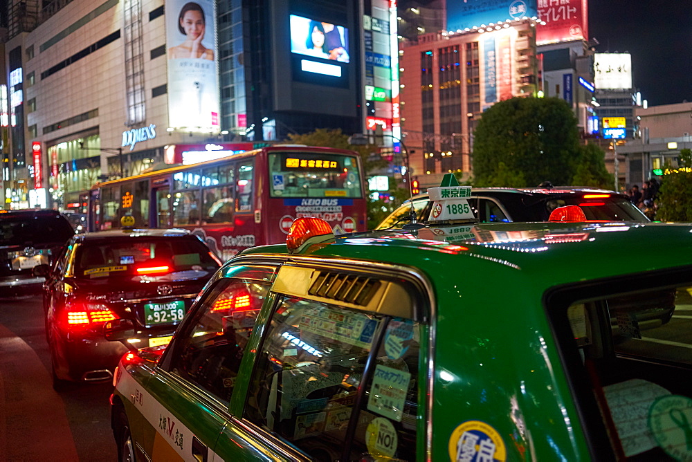 Shibuya at night, Tokyo, Japan, Asia