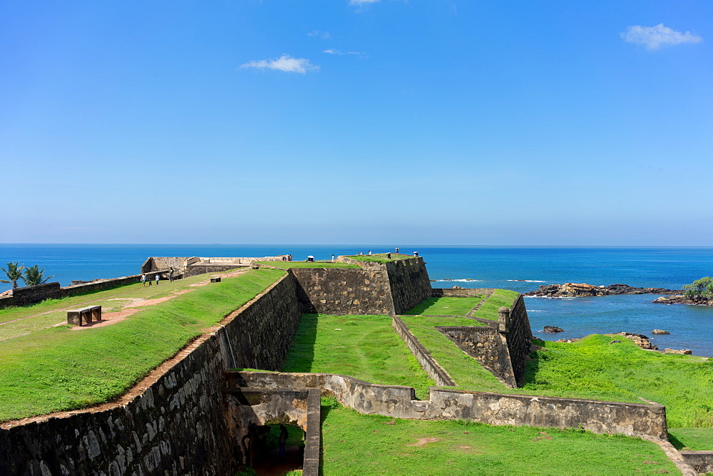 The walls of the fort at Galle, UNESCO World Heritage Site, Sri Lanka, Asia